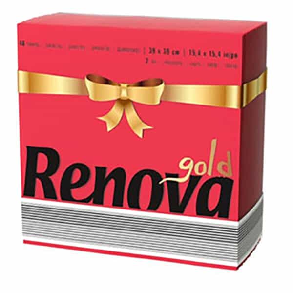Renova 40 Premium Red Paper Napkins 2 Ply Square-Versatile