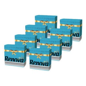 Renova 320 Premium Light Blue Paper Napkins 2 Ply - Square - Set of 8 Packs - Versatile & Vibrant - Perfect for Spring or summer-themed events, Gender Reveals, Graduations, Beach or Nautical-Themed Parties, Frozen-Themed Parties & More | Soft and Stylish