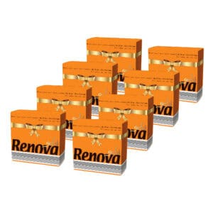 Renova 320 Premium Light Orange Napkins 2 Ply - Set of 8 Packs - Versatile & Vibrant - Perfect for Halloween, Kids' Parties, Summer or Tropical-themed Events!