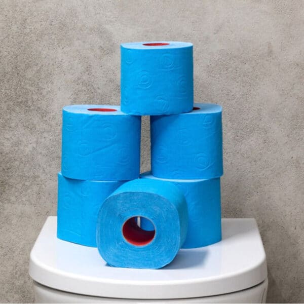 Papel higiénico azul jumbo 5 paquete | Renova | Rollos de 3 capas