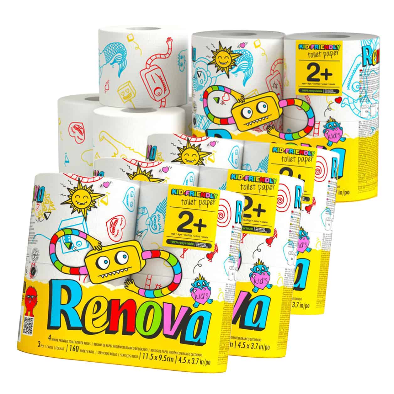 Kit 3 paquets de papier toilette RinoSOFT de 4 rouleaux - Campersun