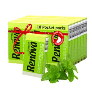 Green Pocket Tissue 18-Pack | Renova | 3-Ply