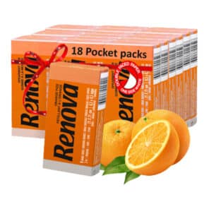 Orange Pocket Tissue 18-Pack | Renova | 3-Ply