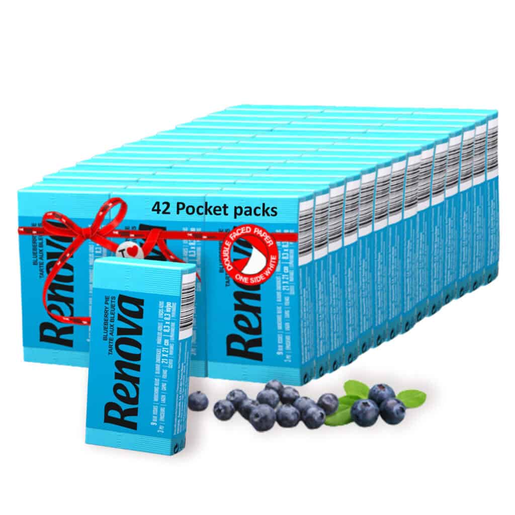 Blue Blueberry Pie Scented Facial Tissue 3-Ply, 42 Pocket Packs of 9