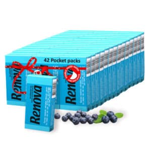 Blue Pocket Tissue 42-Pack | Renova | 3-Ply