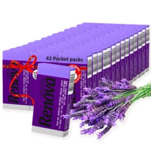 Purple Pocket Tissue 42-Pack | Renova | 3-Ply