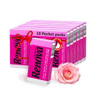 Pink Pocket Tissue 18-Pack | Renova | 3-Ply
