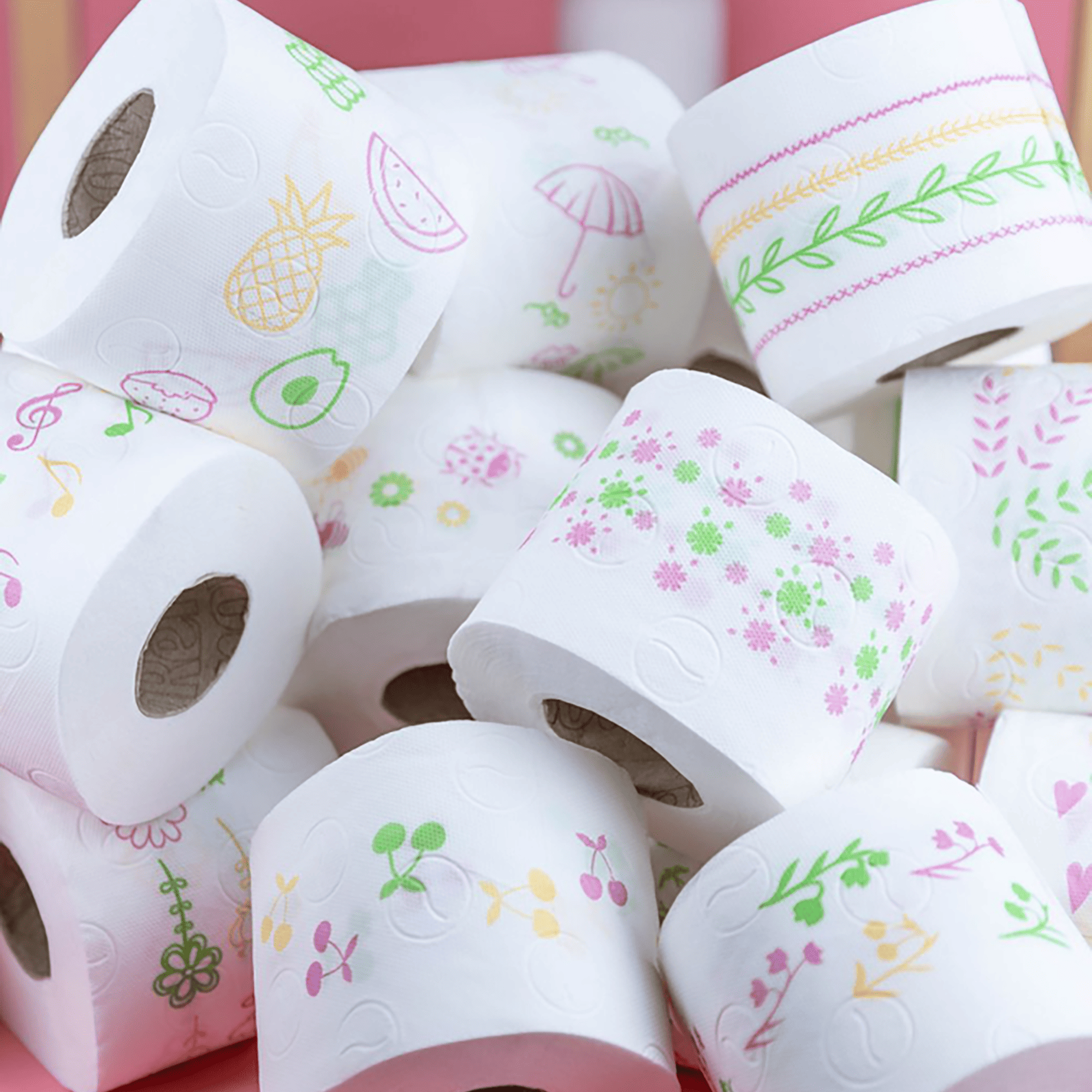 Renova Pink Toilet Paper Blister Pack, 2 Rolls, 140 Sheets Per
