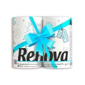 Renova Winter Edition Toilet Paper - 3 Ply, 160 Sheets - Festive Designs for a Cozy Bathroom - Soft, Strong, and Absorbent - Premium Quality Winter-Themed Decor - Pack of 4 Rolls