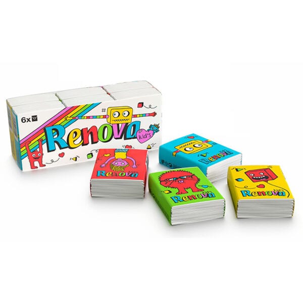 Kids Pocket Tissue 6-Pack | Renova | 4-Ply Tissues