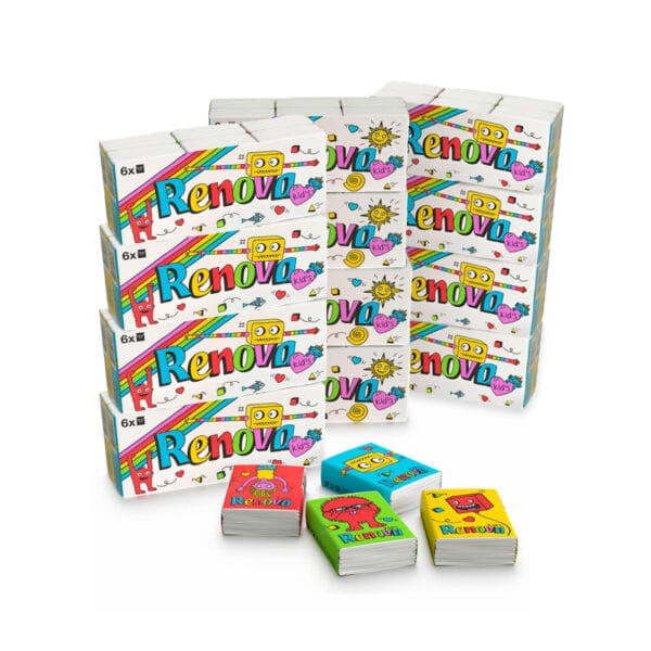Kids Pocket Tissue 72-Pack | Renova | 4-Ply Tissues
