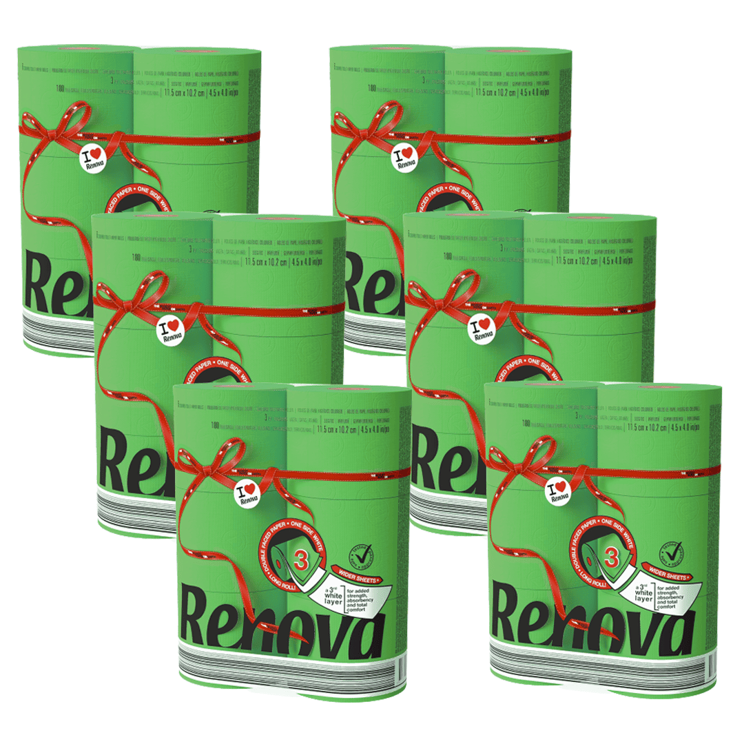  Renova Toilet Roll - Fucsia Paper (6 Roll Standard Pack) :  Health & Household