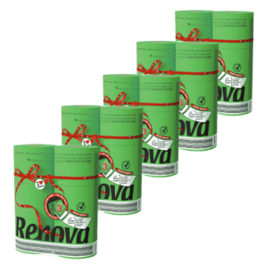 Green Toilet Paper Jumbo 5-Pack | Renova | 3-Ply Rolls