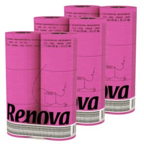 Pink Toilet Paper 3-Pack | Renova | 3-Ply Rolls