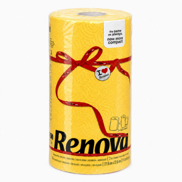 Renova Yellow Paper Towel Roll 2-Ply 120 Sheets, Compact