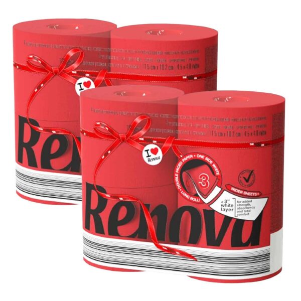 Renova light pink toilet paper 2x4 rolls-Pack | Renova | 3-Ply Rolls