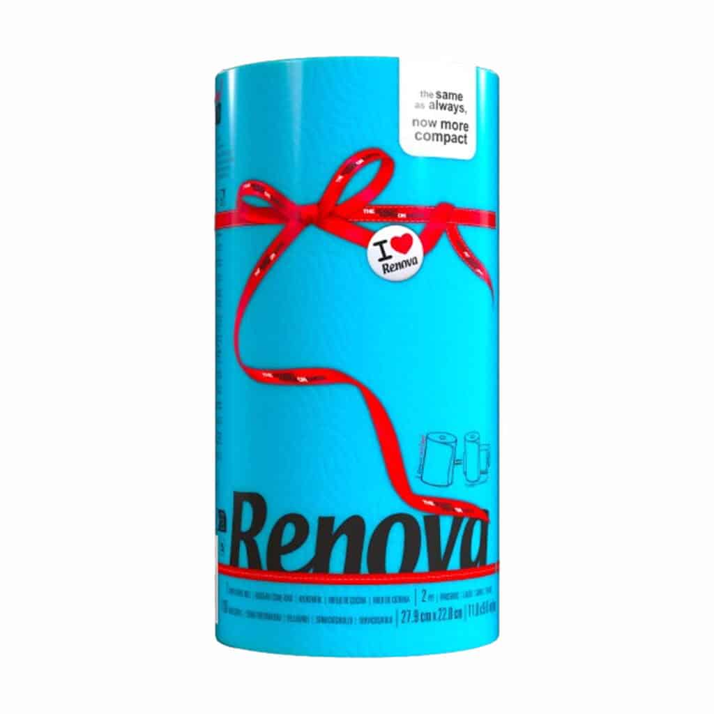 Renova Blue Paper Towel Roll 2-Ply 120 Sheets, Compact