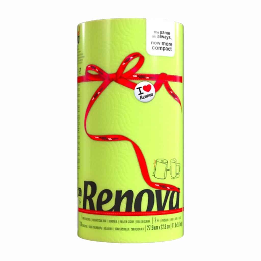 Renova Lime Green Paper Towel Roll 2-Ply 120 Sheets, Compact