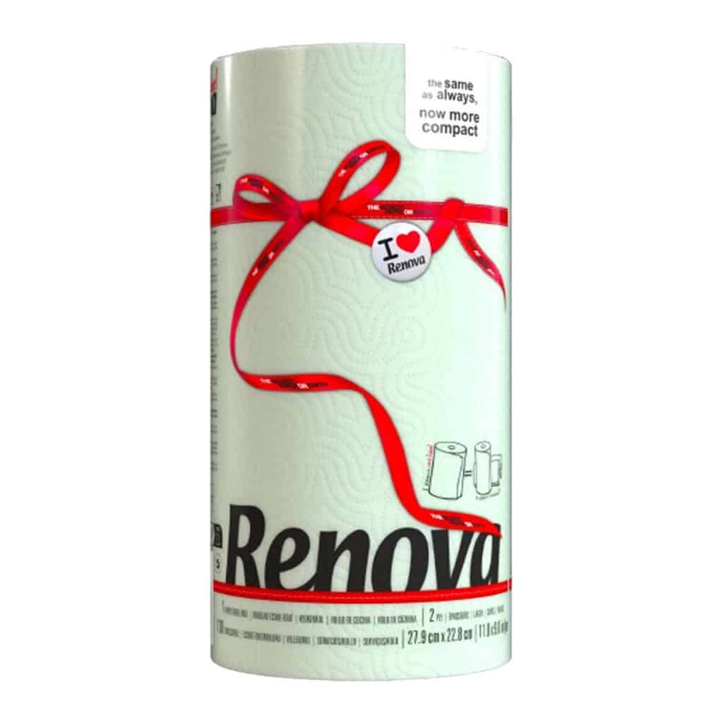 Renova Mint Paper Towel Roll, 2 Ply, 120 Sheets, Compact & Absorbent