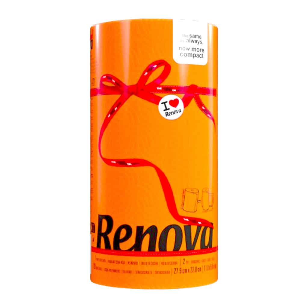 Renova Orange Paper Towel Roll 2-Ply 120 Sheets, Compact